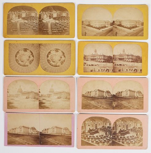 (8) photo Stereoview Cards, Washington DC, 1860s