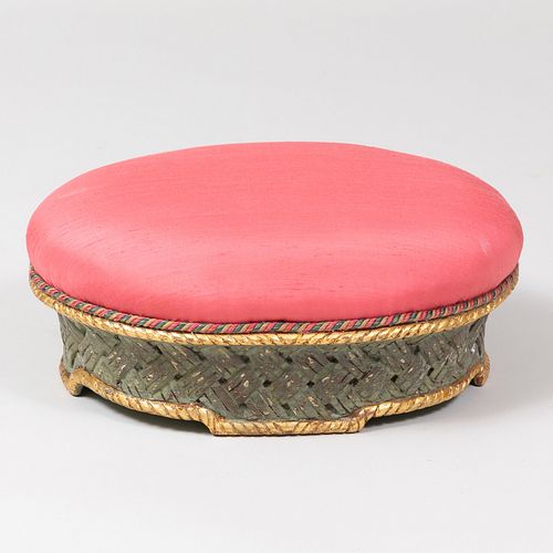 Continental Painted and Parcel-Gilt Foot Stool