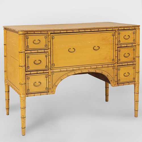 Late Regency Faux Bamboo Painted Dressing Table
