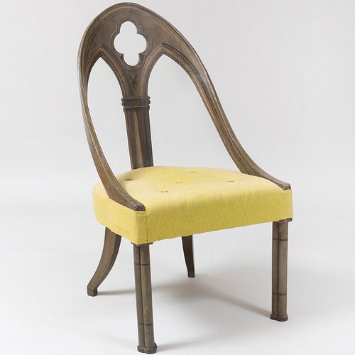Regency Painted Neo-Gothic Gondola Chair