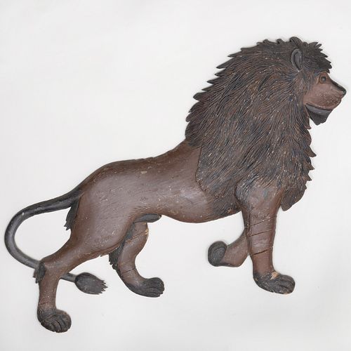 Painted Wood Figure of a Lion, Mid 19th Century