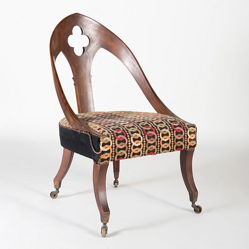 Neo-Gothic Mahogany Side Chair