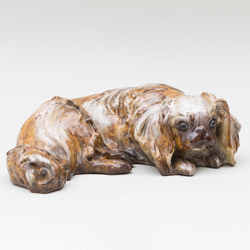 Glazed Earthenware Model of a Chinese Chin Dog