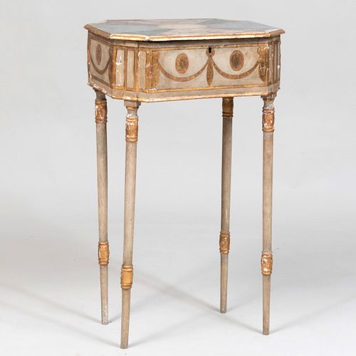 George III Painted and Parcel-Gilt Work Table