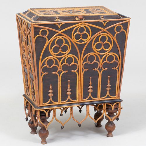 Neo-Gothic Willow and Faux Rosewood Kindling Box