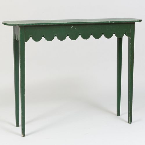 Regency Style Green Painted Table, Modern
