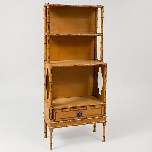Regency Painted Faux Bamboo Bookcase