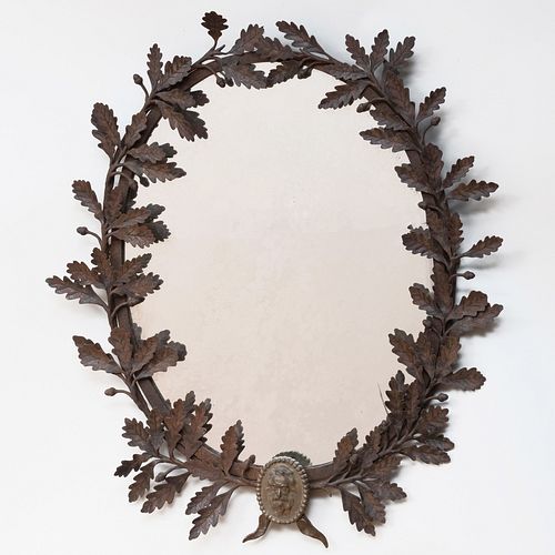 Victorian Metal Oak Leaf Mirror