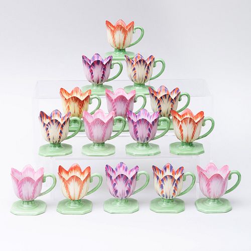 Set of Fifteen Mottahedeh Porcelain 'Historic Charleston' Tulip Cups