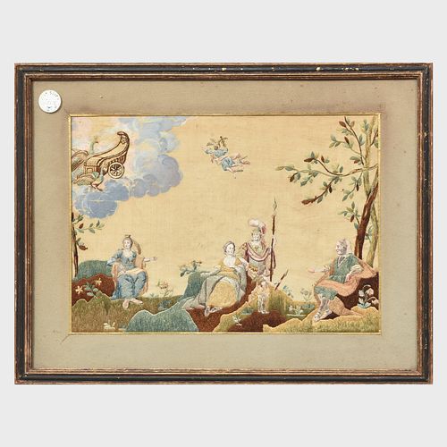 Silkwork and Painted Paper Classical Scene