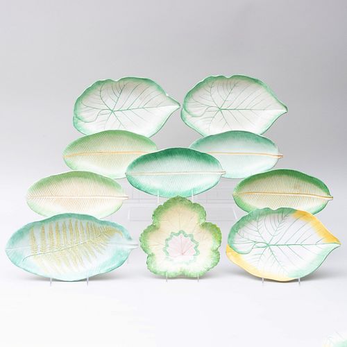 Group of Wedgwood Pearlware Leaf Form Table Wares
