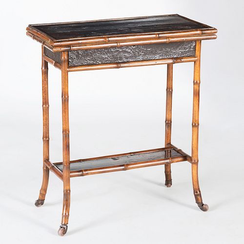 Edwardian Lacquer and Bamboo Games Table
