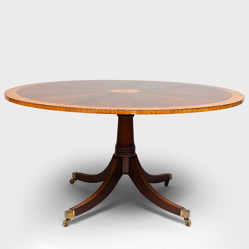 George III Style Inlaid Mahogany Breakfast Table, Modern