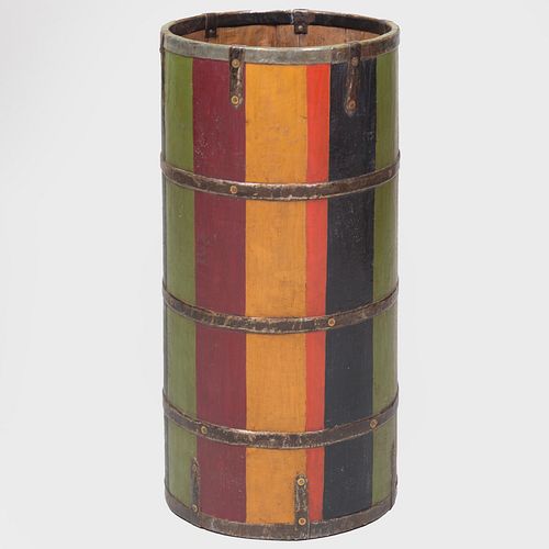 Metal-Mounted Painted Umbrella Stand