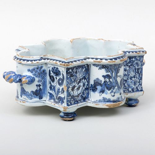Dutch Delft Blue and White Shaped Dish