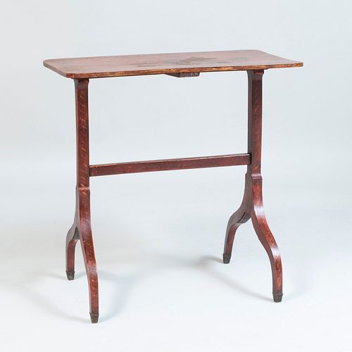 Regency Red Lacquer and Painted Side Table