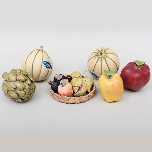 Group of Painted Porcelain Mary Kirk Kelly and Penkridge Models of Fruit