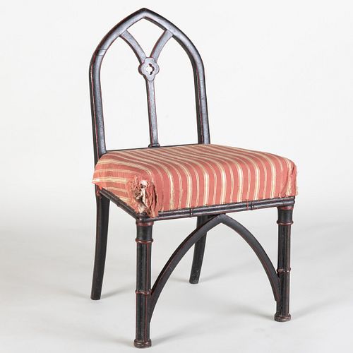 English Neo-Gothic Painted Side Chair
