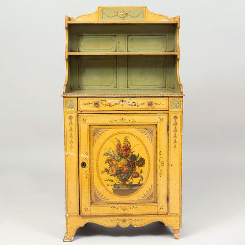 George III Yellow and Polychrome Painted Chiffonier