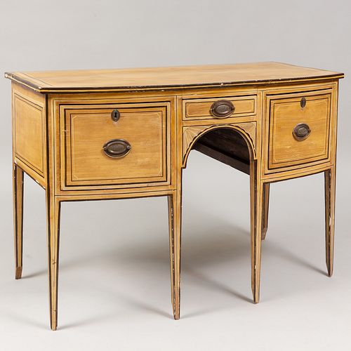 Regency Painted Bow Fronted Kneehole Desk, Colefax & Fowler