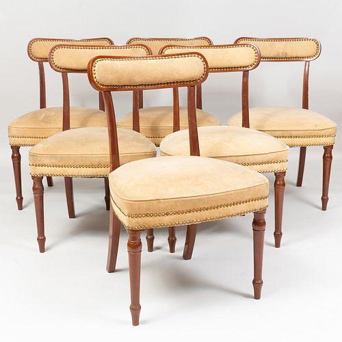 Set of Six Directoire Style Mahogany Side Chairs  