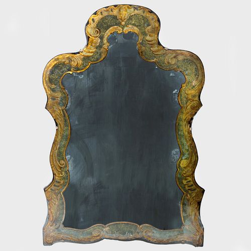 Baroque Style Trompe L'Oeil Reverse Painted Mirror