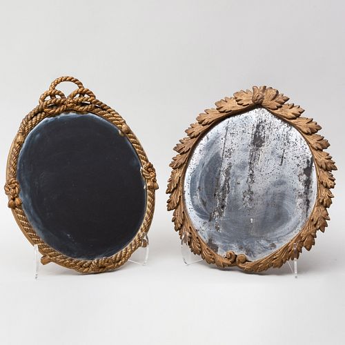 Two Small Giltwood Mirrors