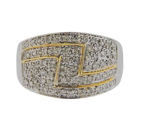 14K Two Tone Gold Diamond Ring