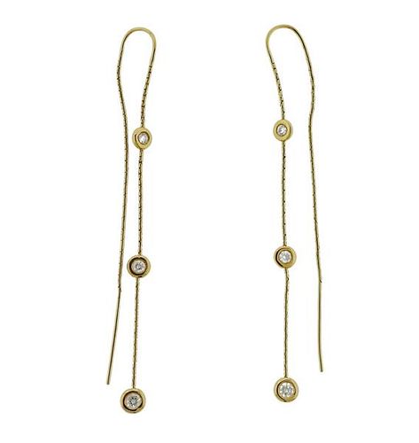 Jordan Schlanger 18k Gold Diamond Dots Earrings 