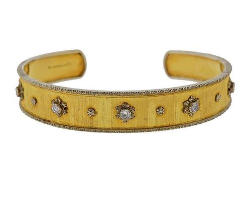Buccellati 18K Gold Diamond Cuff Bracelet