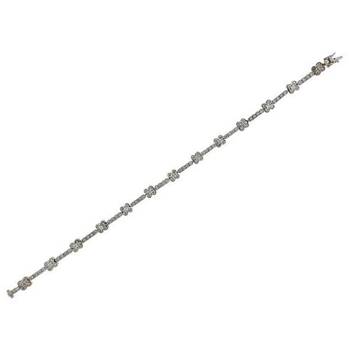 18K Gold Diamond Floral Bracelet