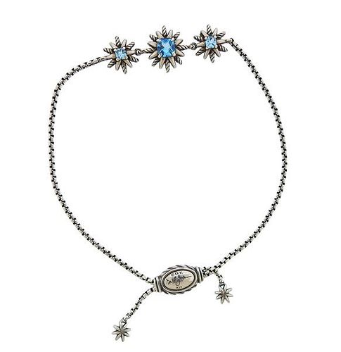 David Yurman Starburst Silver Blue Topaz Bracelet
