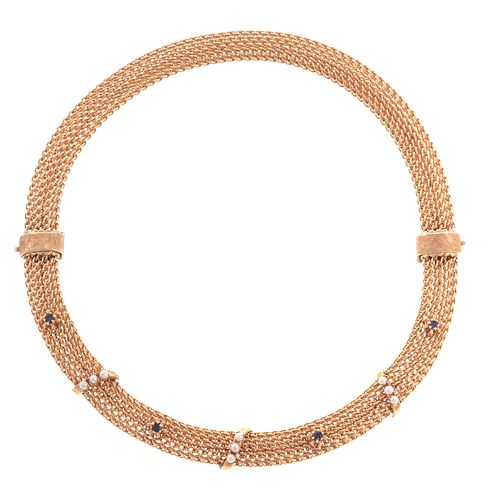 An Interchangeable Mesh Bracelet/Necklace in 14K