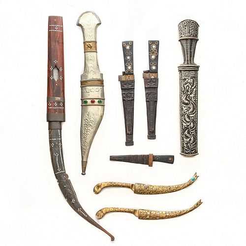 8 INDIAN OR NEPALESE KNIVES