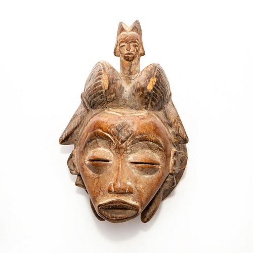 VINTAGE AFRICAN WOODEN WALL MASK FROM SENUFO TRIBE