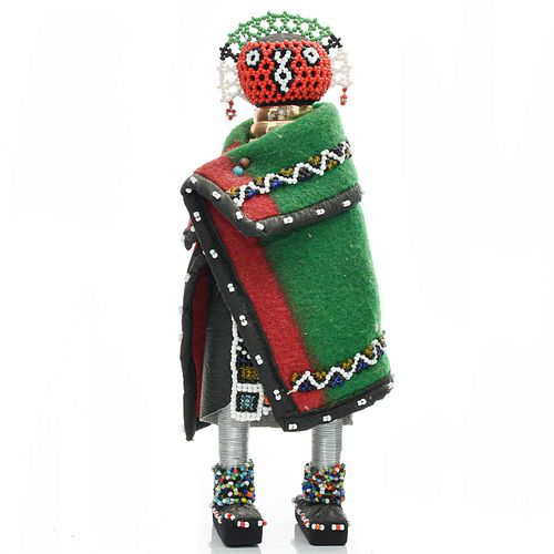 AFRICAN WOMAN DOLL WITH BEADED DECORATION