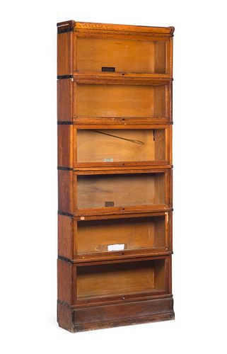 6 Section Globe Wernicke Oak Barrister Bookcase