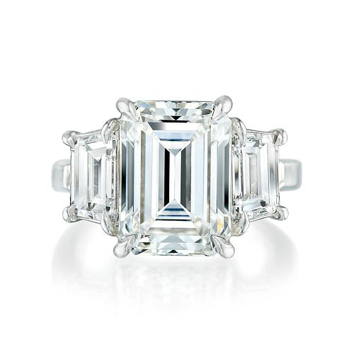 5.08-Carat Emerald-Cut Diamond Ring