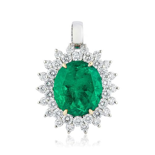 Colombian Emerald and Diamond Pendant