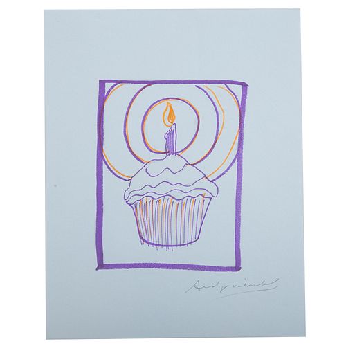 Andy Warhol. Purple Cupcake Candle