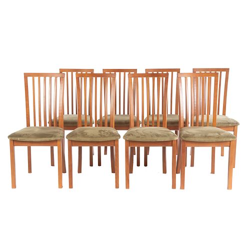 Set Of Eight Skovby Teak Wood Dining Chairs
