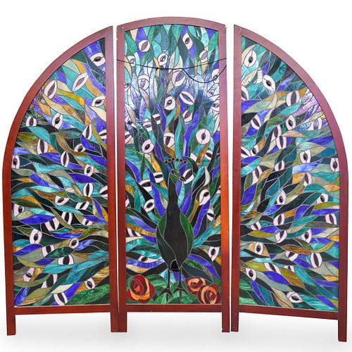 (3 Pc) Stained Glass Window