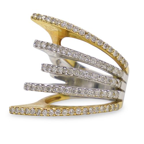 18K Two Tone Gold and Diamond Ring