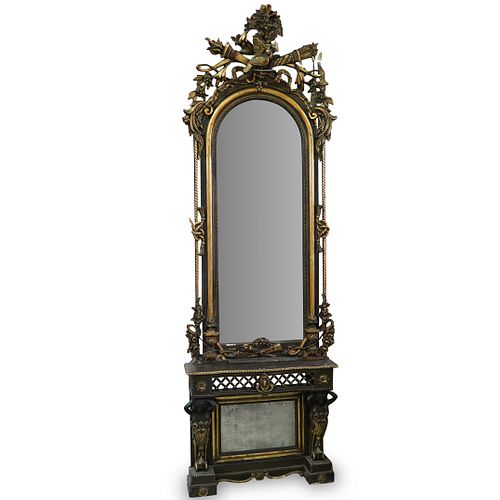 Monumental Two Tone Gilded Mirror