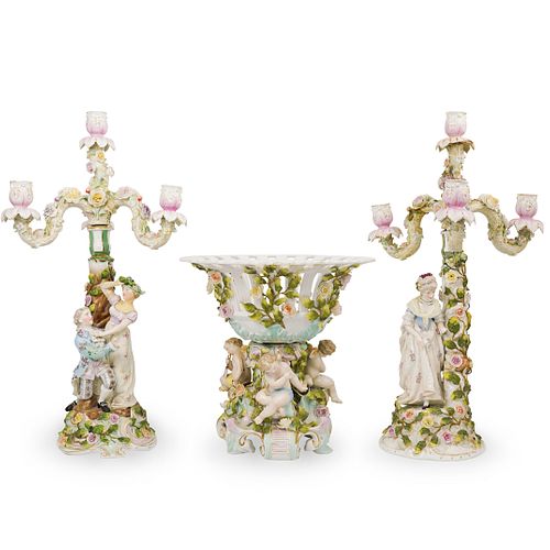 (3 Pc) Von Schierholz Porcelain Garniture Set