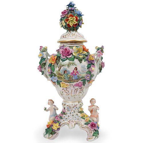 Dresden Porcelain Flower Urn