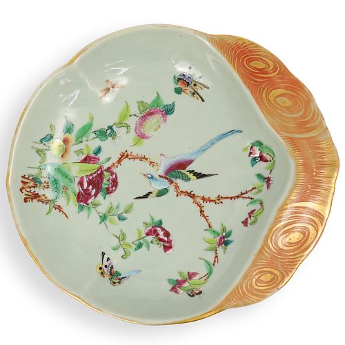 Chinese Famille Verte Celadon Plate
