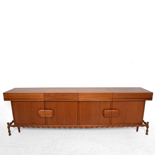 Midcentury Mexican Modernist Floating Bamboo Credenza, Frank Kyle, 1960s