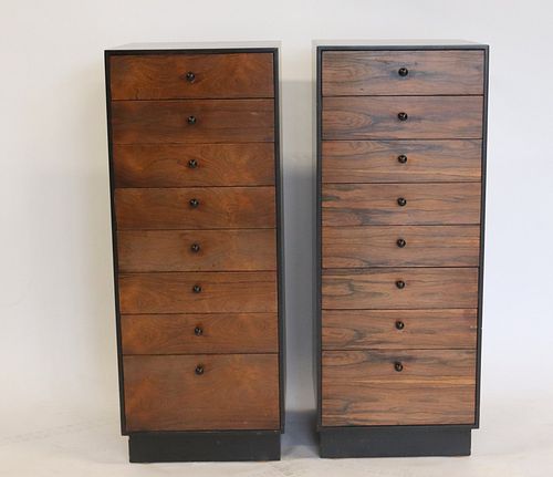 Midcentury Pair Of Rosewood Founders Chests.