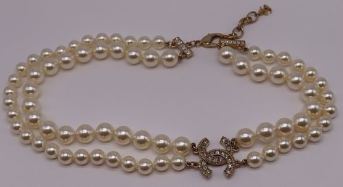 COUTURE. Chanel Pearl and Crystal Choker Necklace. sold at auction